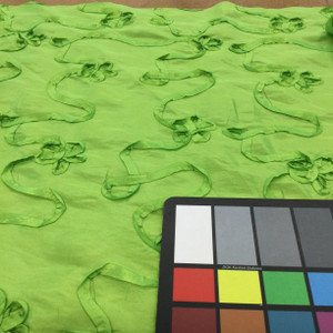3 Yard Piece of Lime Green 3D Ribbon Taffeta Fabric | Special Occasion | Apparel | 58" Wide |  Sold by the Yard