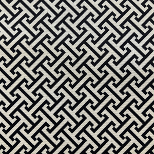 1.5 Yard Piece of Cross Section in Blackbird | Outdoor Home Decor Fabric | Black / Off White | 54" Wide | By the Yard