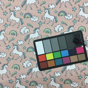 10.25 Yard Piece of Unicorn Themed Fabric on Pink Background | Drapery / Upholstery Weight | BTY |
