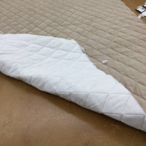 1.25 Yard Piece of Beige Microsuede Pre-Quilted Fabric | Diamond Design | Insulated Curtain / Upholstery / Auto Upholstery / Blankets | 54" Wide | By the Yard