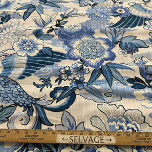 1.875 Yard Piece of P Kaufmann Lushan Garden Slub Twilight | Medium Weight Duck Fabric | Home Decor Fabric | 54" Wide