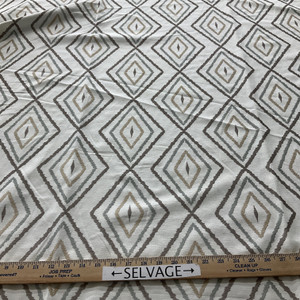 3 Yard Piece of Shalin Multi Diamond Embroidered Woven Stone | Medium Weight Woven Fabric | Home Decor Fabric | 53" Wide