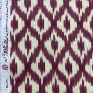 1.75 Yard Piece of Williamsburg Dedra Prune  Fabric 54" Upholster / Drapery Fabric