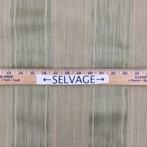 3 Yard Piece of Striped Jaquard Fabric | Green / Beige | Medium Weight | Drapery / Upholstery | 54" Wide | By the Yard