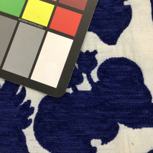 2.5 Yard Piece of Tropical Bird Silhouette in Blue and Off White | Upholstery Fabric | 54" Wide | By the Yard | Stain Resistant