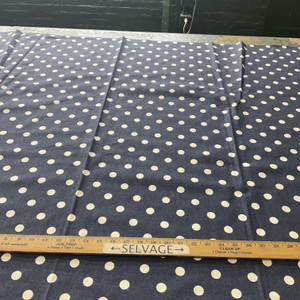 2 Yard Piece of Premier Prints Polka Dot Blue/White | Medium Weight Duck Fabric | Home Decor Fabric | 54" Wide