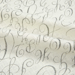 2 Yard Piece of Waverly Cursive Caps Linen Silver | Medium/Heavyweight Linen Fabric | Home Decor Fabric | 54" Wide | FDC0123-0696533-REM2