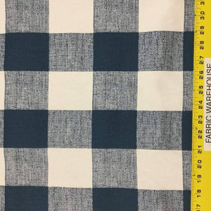 1 Yard Piece of Blue and White Plaid Drapery / Upholstery Fabric | 54"W | BTY | CLOSEOUT
