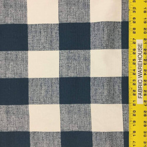1 Yard Piece of Blue and White Plaid Drapery / Upholstery Fabric | 54"W | BTY | CLOSEOUT