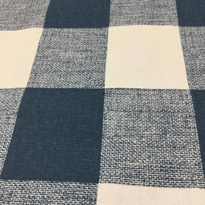 1 Yard Piece of Blue and White Plaid Drapery / Upholstery Fabric | 54"W | BTY | CLOSEOUT