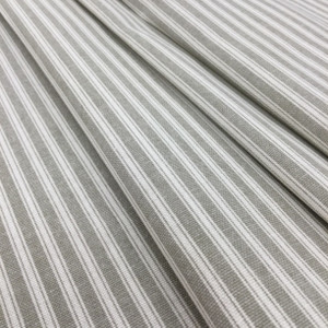 2 Yard Piece of Polo Stripe in Grey and White | Home Decor  / Drapery Fabric | Magnolia Home | 100% Cotton | 54" Wide | By the Yard