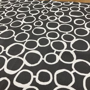 2.25 Yard Piece of Freehand Circles in Black and White | Premier Prints | Home Decor Fabric | 54 W