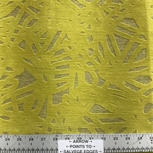 1.5 Yard Piece of Abstract Design in Citron Green | Velvet Upholstery Fabric | Heavy Weight | 54" Wide | By the Yard