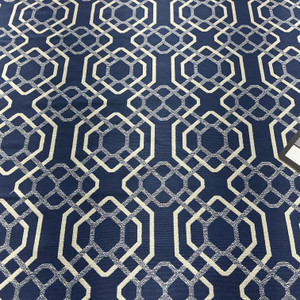 2.875 Yard Piece of Bella Dura Home Performance Alexandria Indigo | Heavyweight Outdoor, Jacquard Fabric | Home Decor Fabric | 55" Wide