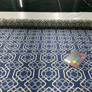 2.875 Yard Piece of Bella Dura Home Performance Alexandria Indigo | Heavyweight Outdoor, Jacquard Fabric | Home Decor Fabric | 55" Wide