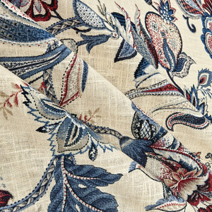1.5 Yard Piece of P Kaufmann Garden Flora Denim | Medium Weight Duck Fabric | Home Decor Fabric | 54" Wide