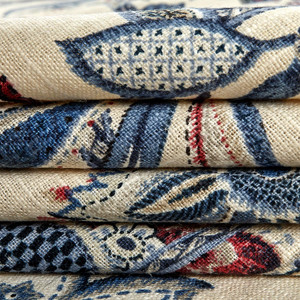 1.5 Yard Piece of P Kaufmann Garden Flora Denim | Medium Weight Duck Fabric | Home Decor Fabric | 54" Wide