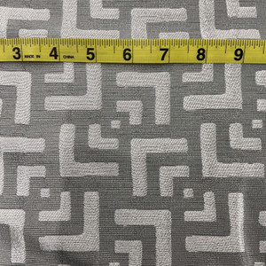 Winston In Pewter By Belle Maison | Curtain And Light Weight Upholstery | Geometric Grey | 59" Wide | 100% Poly | By the Yard