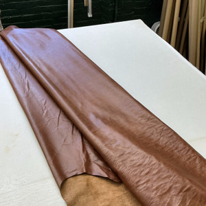 Auburn Brown Distressed Top Grain Italian Leather | Premium Leather Hide | Chrome Tanned | 50+ Square Feet | 1 mm / 2.5 Ounce | Upholstery Leather