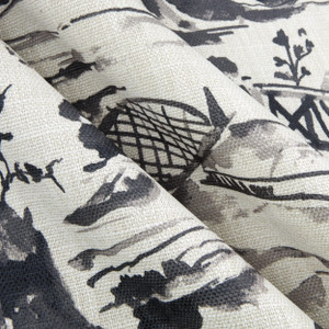 1.875 Yard Piece of Nanping Pagoda Basketweave Black | Medium/Heavyweight Basketweave Fabric | Home Decor Fabric | 54" Wide