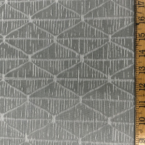 Izel in Pewter By Belle Maison | Curtain And Light Weight Upholstery | Geometric Grey Silver | 59" Wide | 100% Poly | By the Yard