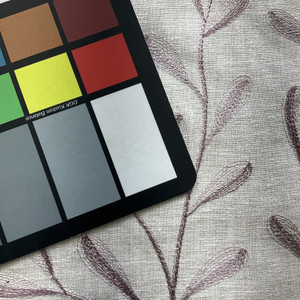 1.125 Yard Piece of Tangle in Crocus | Embroidered Drapery Fabric | Purple Lilac Leafy Vines | Medium Weight | 54" Wide | By The Yard