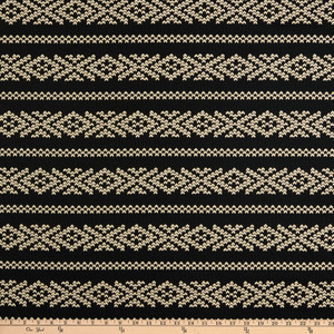 1.5 Yard Piece of Artistry Tribal Southwest Alvo Jacquard Noir | Heavyweight Jacquard, Duck Fabric | Home Decor Fabric | 54.75" Wide