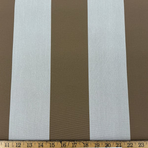 Recacril Stripes in Brown and Light Taupe | Waterproof Awning & Marine Canvas | 100% Solution Dyed Acrylic | 60" Wide | By the Yard