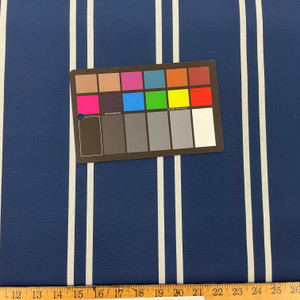 Recacril Dark Blue and White Stripe | Waterproof Awning & Marine Canvas | 100% Solution Dyed Acrylic | 47" Wide | By the Yard