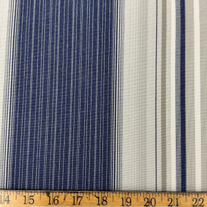 Recacril Striped Blue / Grey / White | Waterproof Awning & Marine Canvas | 100% Solution Dyed Acrylic | 47" Wide | By the Yard