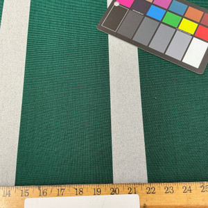 Recacril Striped Green Tweed / Grey | Waterproof Awning & Marine Canvas | 100% Solution Dyed Acrylic | 47" Wide | By the Yard