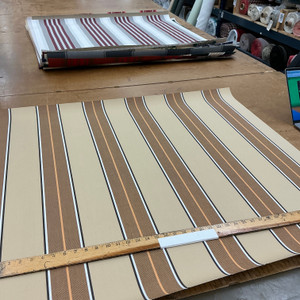 Recacril Lorca Stripe R-708 Tan / Orange / Brown / White | Waterproof Awning & Marine Canvas | 100% Solution Dyed Acrylic | 47" Wide | By the Yard