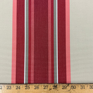 Recacril Nolita Stripe R-281 Red / Coral / Beige  | Waterproof Awning & Marine Canvas | 100% Solution Dyed Acrylic | 47" Wide | By the Yard