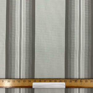 Recacril Pelham Stripe R-282 Grey / White  | Waterproof Awning & Marine Canvas | 100% Solution Dyed Acrylic | 47" Wide | By the Yard