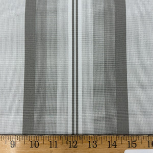 Recacril Pelham Stripe R-282 Grey / White  | Waterproof Awning & Marine Canvas | 100% Solution Dyed Acrylic | 47" Wide | By the Yard