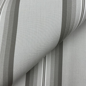 Recacril Pelham Stripe R-282 Grey / White  | Waterproof Awning & Marine Canvas | 100% Solution Dyed Acrylic | 47" Wide | By the Yard