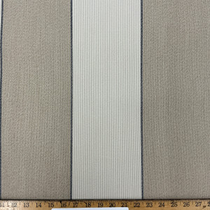 Recacril Galdana Stripe R-876 Beige / Tan / Black  | Waterproof Awning & Marine Canvas | 100% Solution Dyed Acrylic | 47" Wide | By the Yard