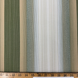 Recacril Grecia Stripe R-465 Green / Tan / White  | Waterproof Awning & Marine Canvas | 100% Solution Dyed Acrylic | 47" Wide | By the Yard