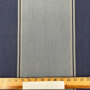 Recacril Daro Stripe R-335 Denim Blue / Grey  | Waterproof Awning & Marine Canvas | 100% Solution Dyed Acrylic | 47" Wide | By the Yard