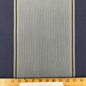 Recacril Daro Stripe R-335 Denim Blue / Grey  | Waterproof Awning & Marine Canvas | 100% Solution Dyed Acrylic | 47" Wide | By the Yard