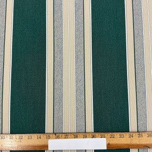 Recacril Montornes Stripe R-411 Green / Beige / White / Blue  | Waterproof Awning & Marine Canvas | 100% Solution Dyed Acrylic | 47" Wide | By the Yard