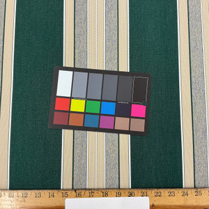Recacril Montornes Stripe R-411 Green / Beige / White / Blue  | Waterproof Awning & Marine Canvas | 100% Solution Dyed Acrylic | 47" Wide | By the Yard