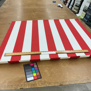 Recacril Stripes in Red and White | Waterproof Awning & Marine Canvas | 100% Solution Dyed Acrylic | 46" Wide | By the Yard
