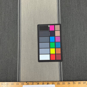 Recacril Cabriel Stripe R-349 Grey / Beige | Waterproof Awning & Marine Canvas | 100% Solution Dyed Acrylic | 47" Wide | By the Yard