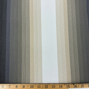 Recacril Segre Stripe R-352 Ombre Black / Grey / Beige / White | Waterproof Awning & Marine Canvas | 100% Solution Dyed Acrylic | 47" Wide | By the Yard