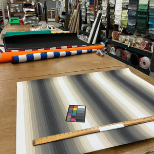 Recacril Segre Stripe R-352 Ombre Black / Grey / Beige / White | Waterproof Awning & Marine Canvas | 100% Solution Dyed Acrylic | 47" Wide | By the Yard