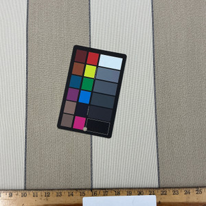 Recacril Goldana Stripe R-876 Beige / Black / Tan | Waterproof Awning & Marine Canvas | 100% Solution Dyed Acrylic | 47" Wide | By the Yard