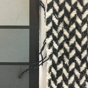 2.875 Yard Piece of Black and White Florencia Weave Wool Fabric | 80/20 | 20oz | Chevron
