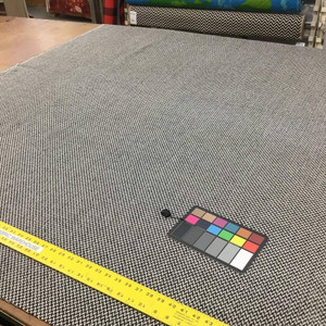 2.875 Yard Piece of Black and White Florencia Weave Wool Fabric | 80/20 | 20oz | Chevron