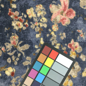1 Yard Piece of Contemporary Floral Print Fabric in Blue / Beige / Pink / Red / Yellow | Upholstery / Drapery | Medium Weight | 54" Wide | By the Yard | Brakenbar in Indigo